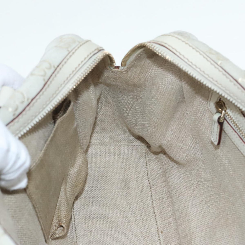 GUCCI GG Canvas Hand Bag Gray Gold 152457 90182