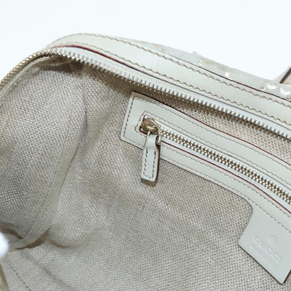 GUCCI GG Canvas Hand Bag Gray Gold 152457 90182