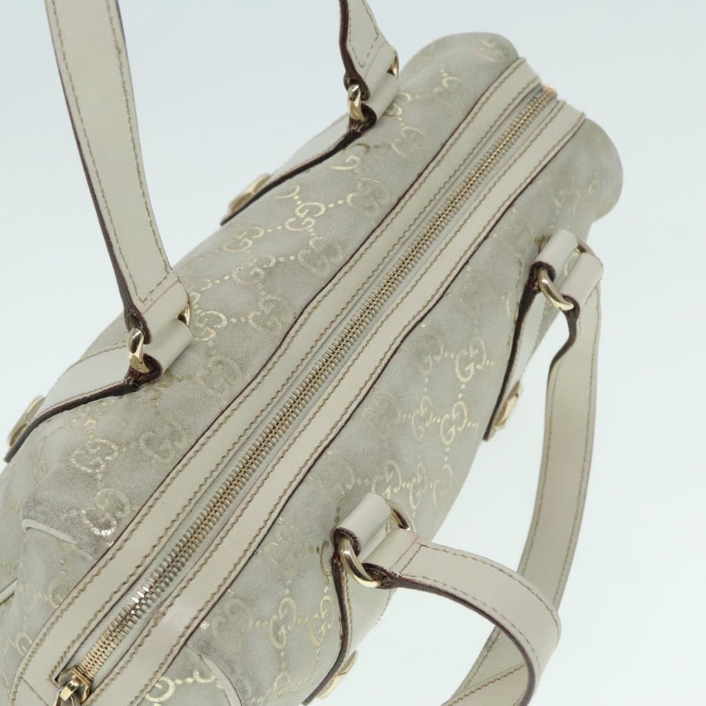 GUCCI GG Canvas Hand Bag Gray Gold 152457 90182