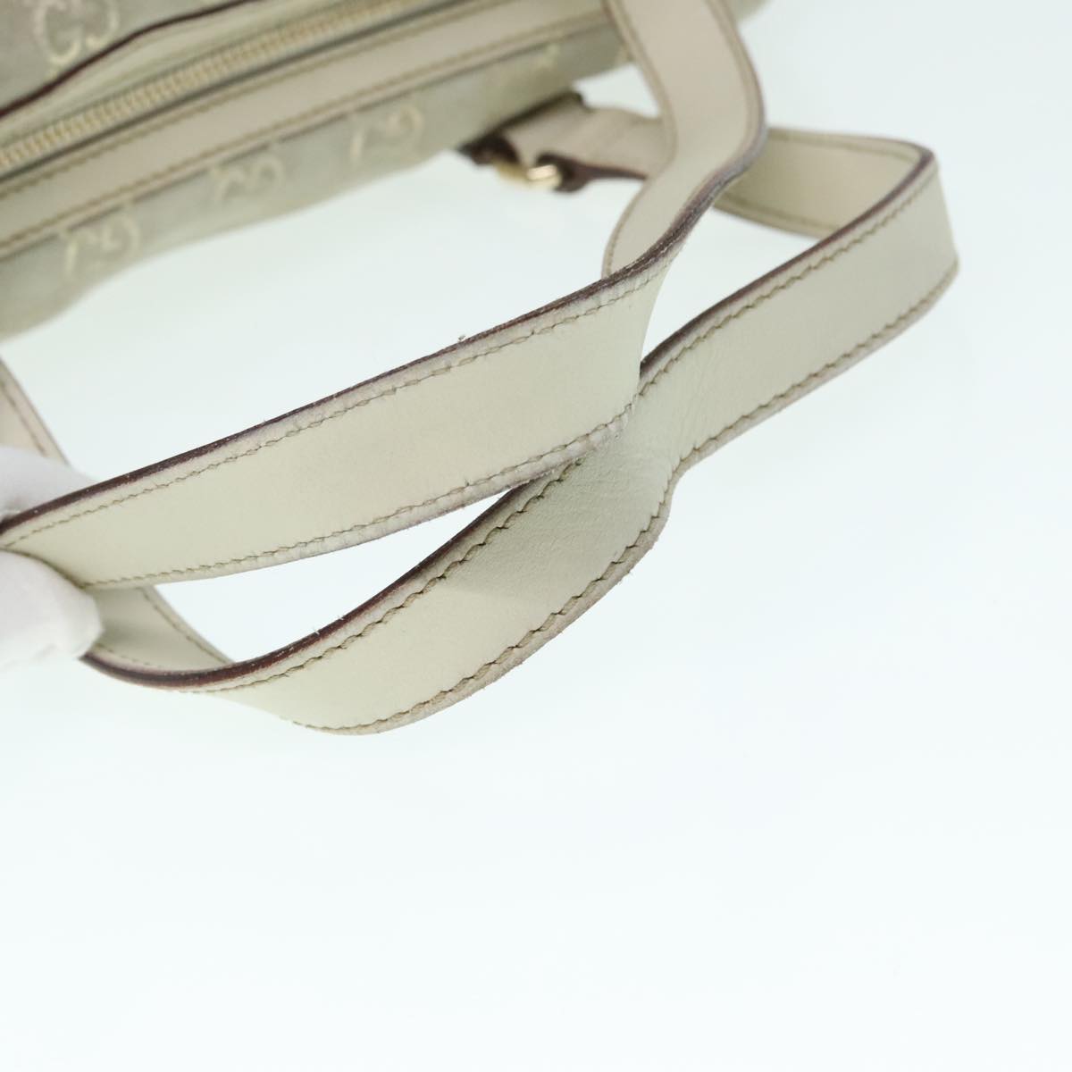 GUCCI GG Canvas Hand Bag Gray Gold 152457 90182