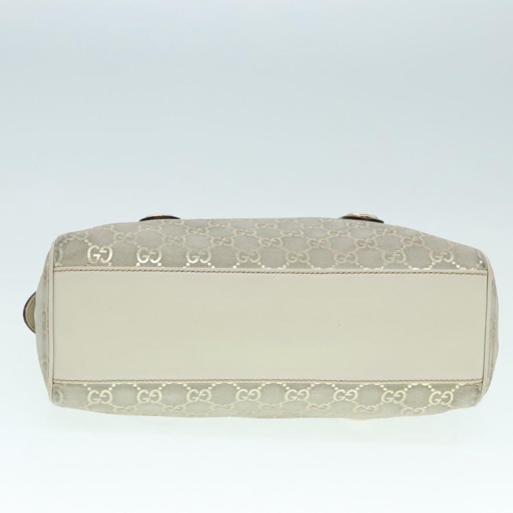 GUCCI GG Canvas Hand Bag Gray Gold 152457 90182