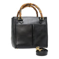 GUCCI Bamboo Shoulder Bag 2way Black Gold 000 122 0316 90183