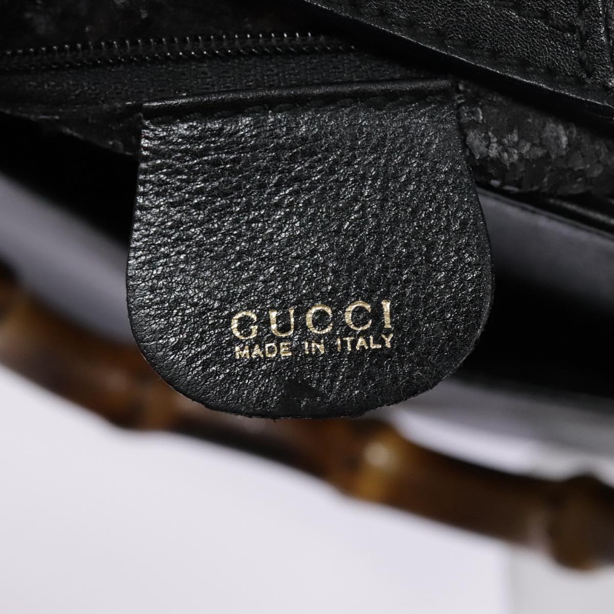 GUCCI Bamboo Shoulder Bag 2way Black Gold 000 122 0316 90183