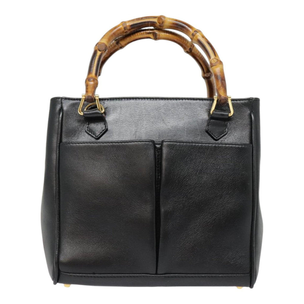 GUCCI Bamboo Shoulder Bag 2way Black Gold 000 122 0316 90183