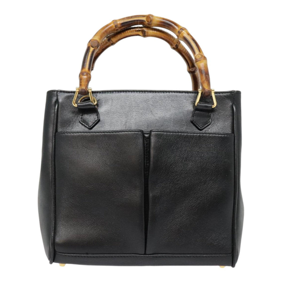 GUCCI Bamboo Shoulder Bag 2way Black Gold 000 122 0316 90183