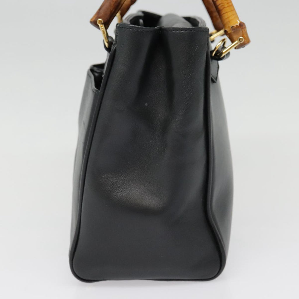 GUCCI Bamboo Shoulder Bag 2way Black Gold 000 122 0316 90183