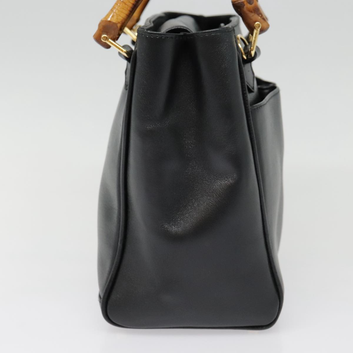 GUCCI Bamboo Shoulder Bag 2way Black Gold 000 122 0316 90183