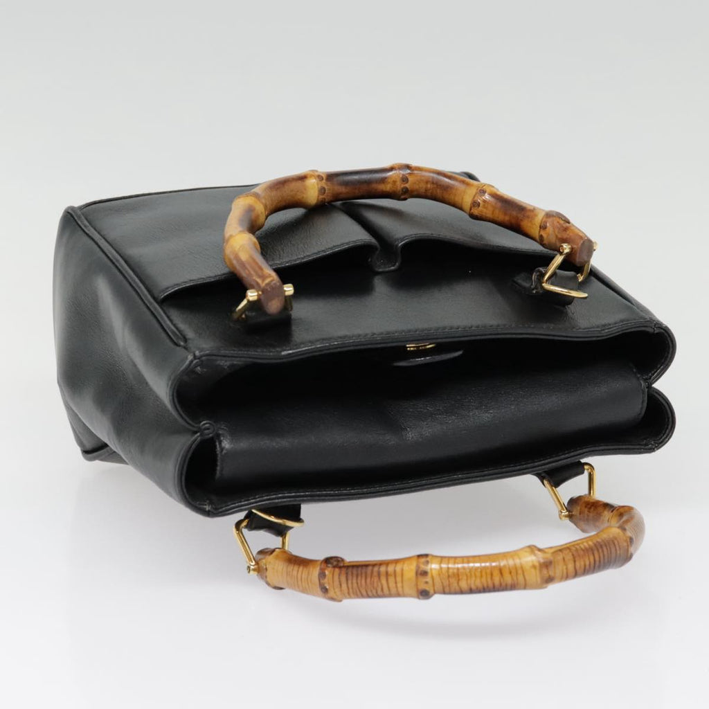 GUCCI Bamboo Shoulder Bag 2way Black Gold 000 122 0316 90183