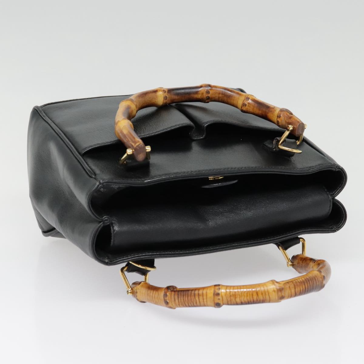 GUCCI Bamboo Shoulder Bag 2way Black Gold 000 122 0316 90183