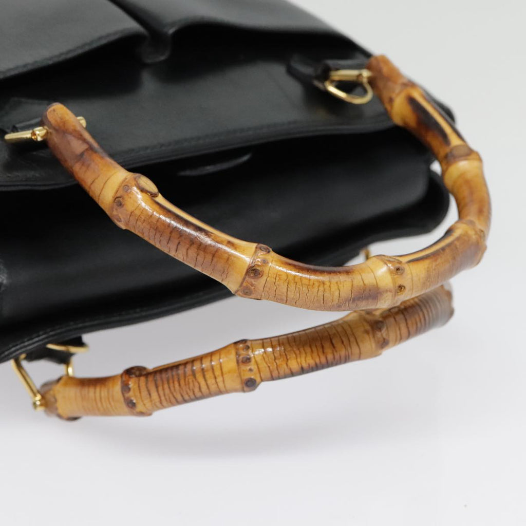 GUCCI Bamboo Shoulder Bag 2way Black Gold 000 122 0316 90183