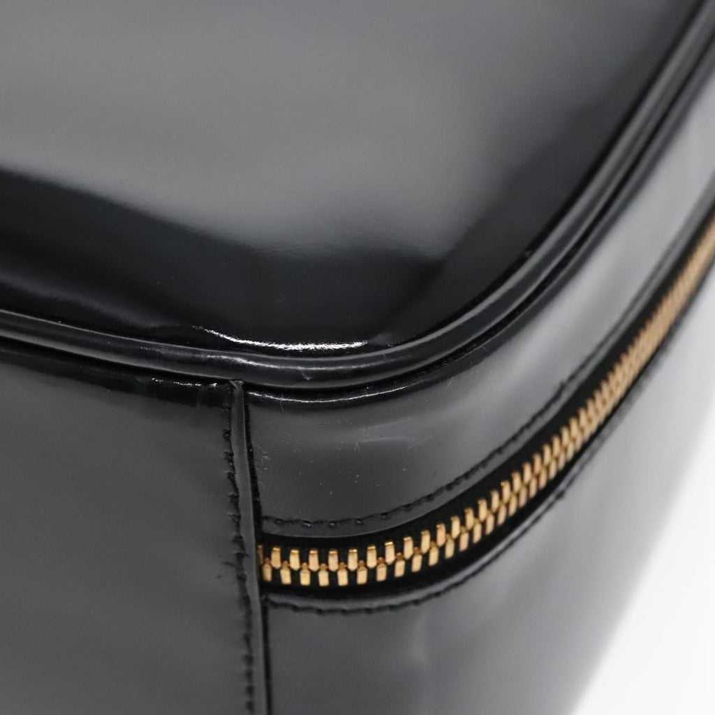 GUCCI Hand Bag Leather 2way Black Gold 90184