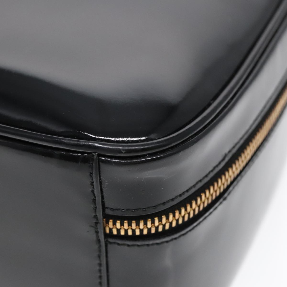GUCCI Hand Bag Leather 2way Black Gold 90184