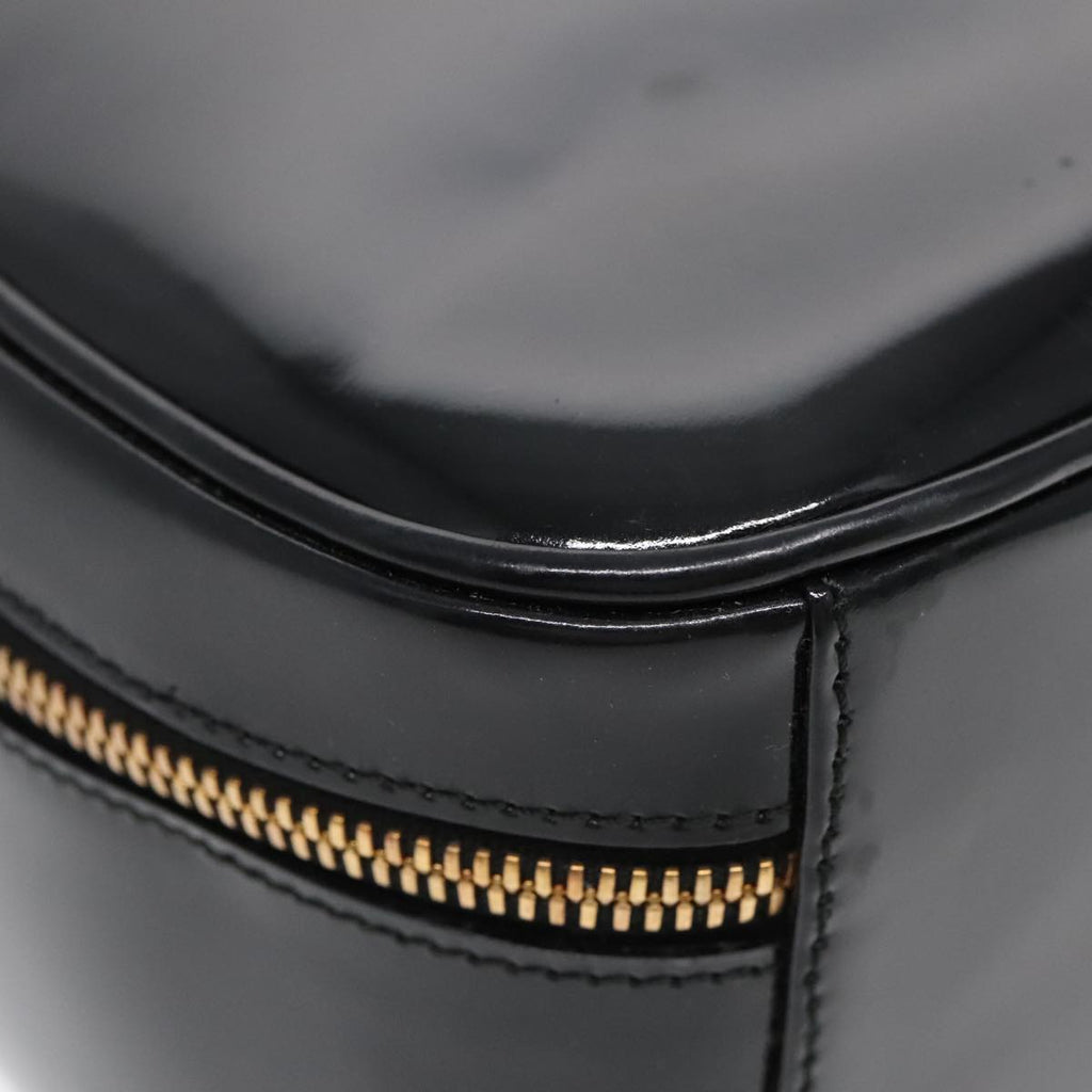 GUCCI Hand Bag Leather 2way Black Gold 90184