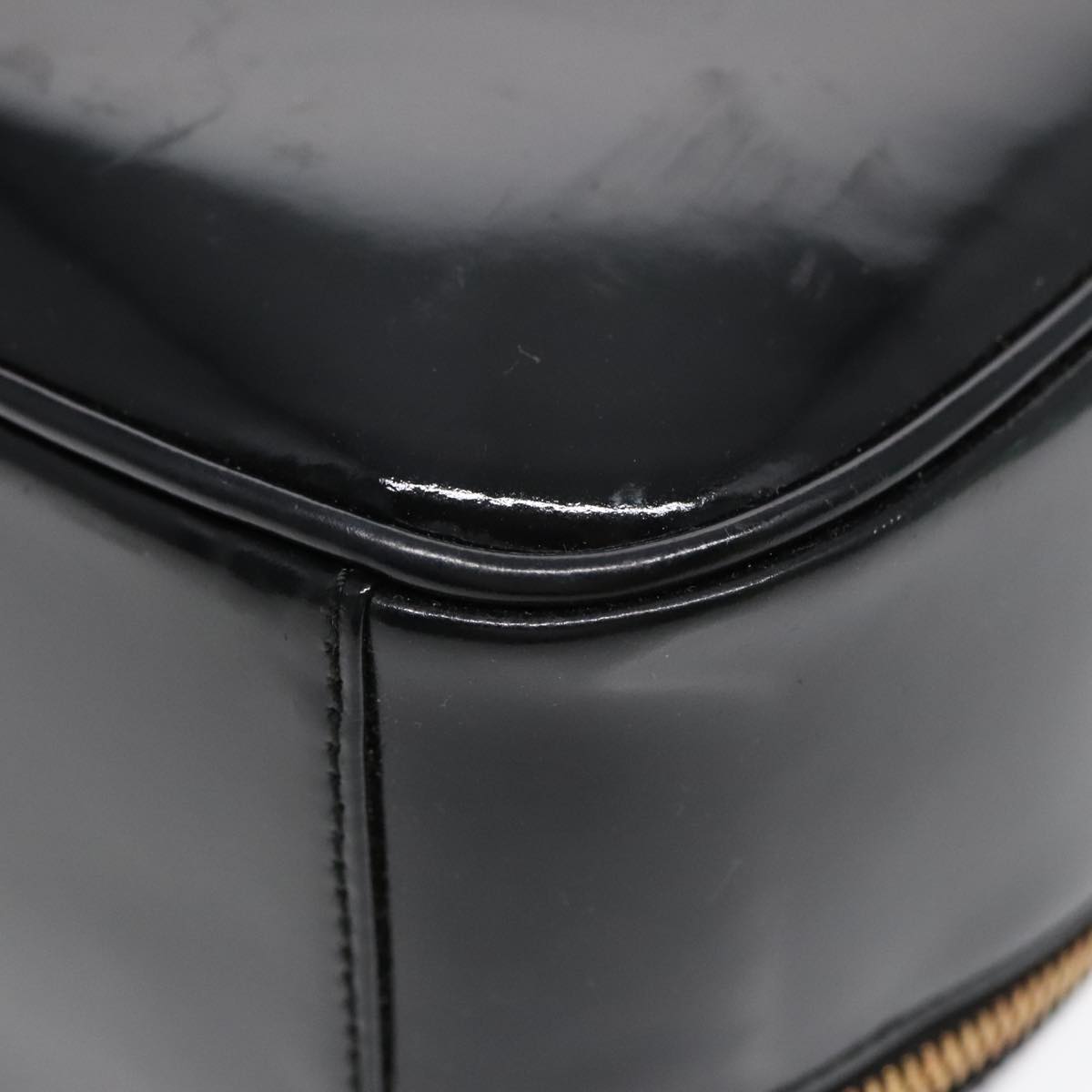 GUCCI Hand Bag Leather 2way Black Gold 90184