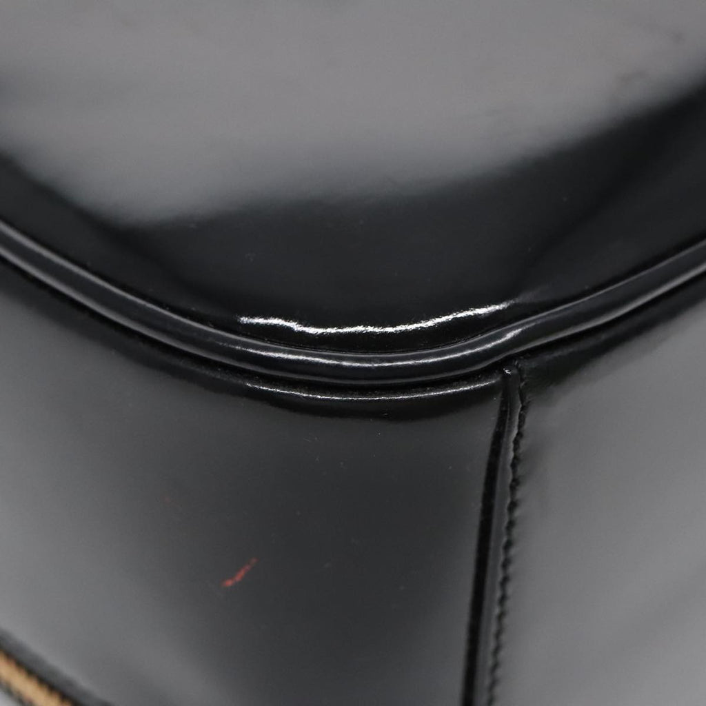 GUCCI Hand Bag Leather 2way Black Gold 90184