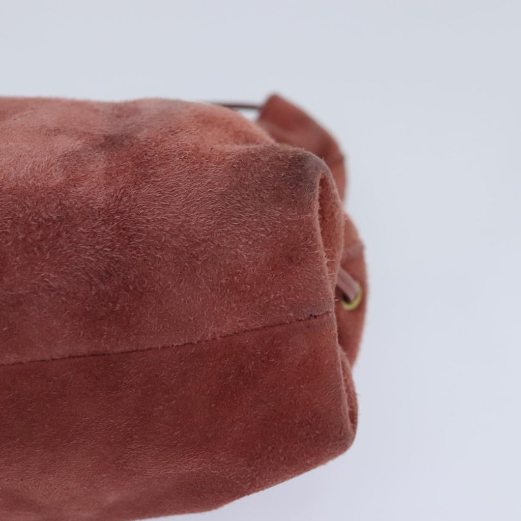 GUCCI Heart Shoulder Bag Suede Red Gold 95107 90185