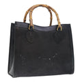 GUCCI Bamboo Hand Bag Leather Black Gold 002 1186 0260 90190