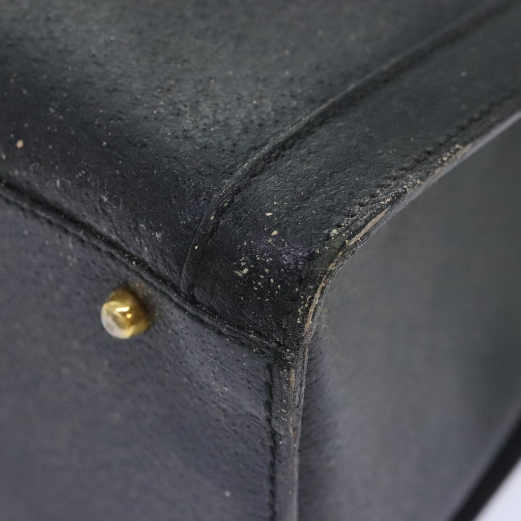 GUCCI Bamboo Hand Bag Leather Black Gold 002 1186 0260 90190