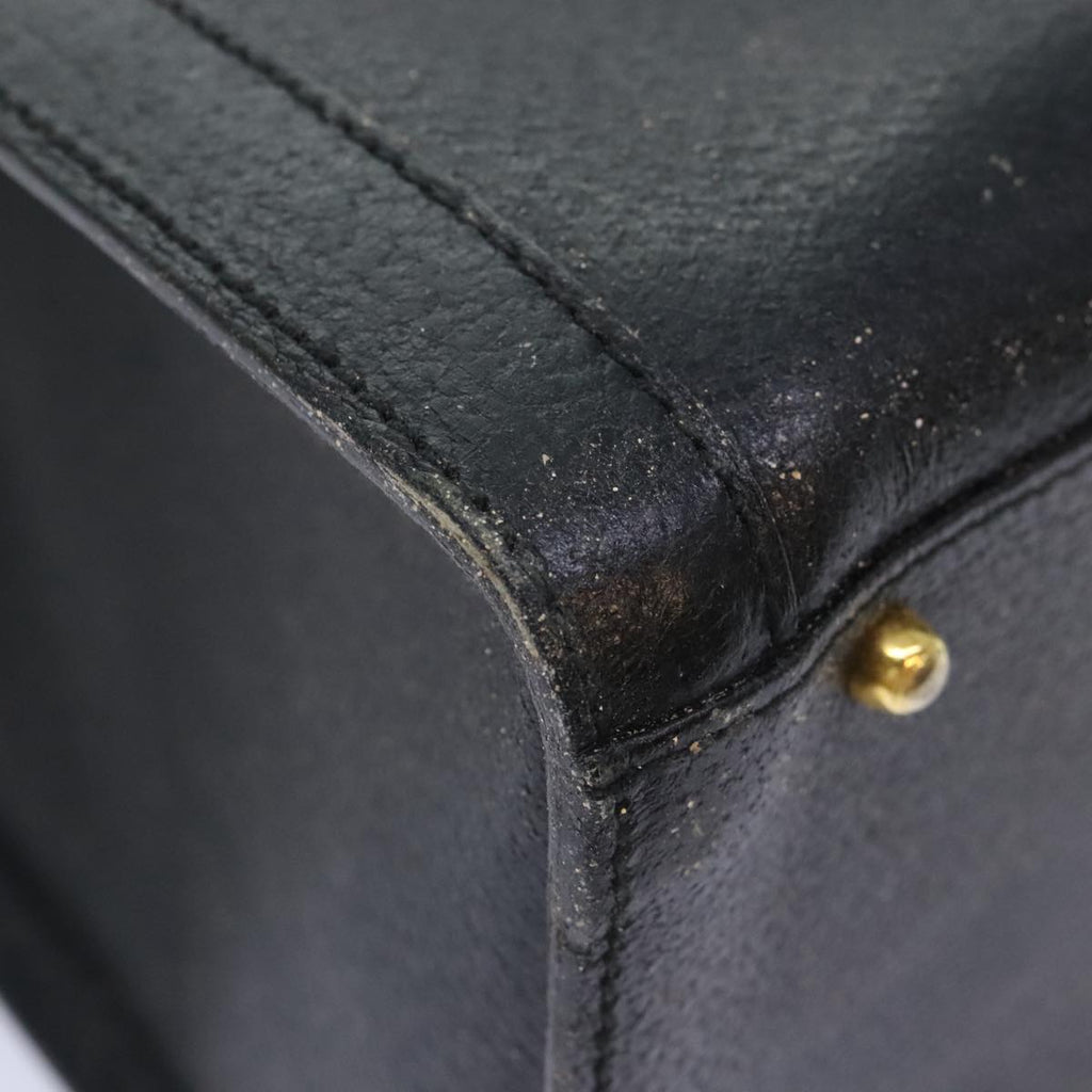 GUCCI Bamboo Hand Bag Leather Black Gold 002 1186 0260 90190