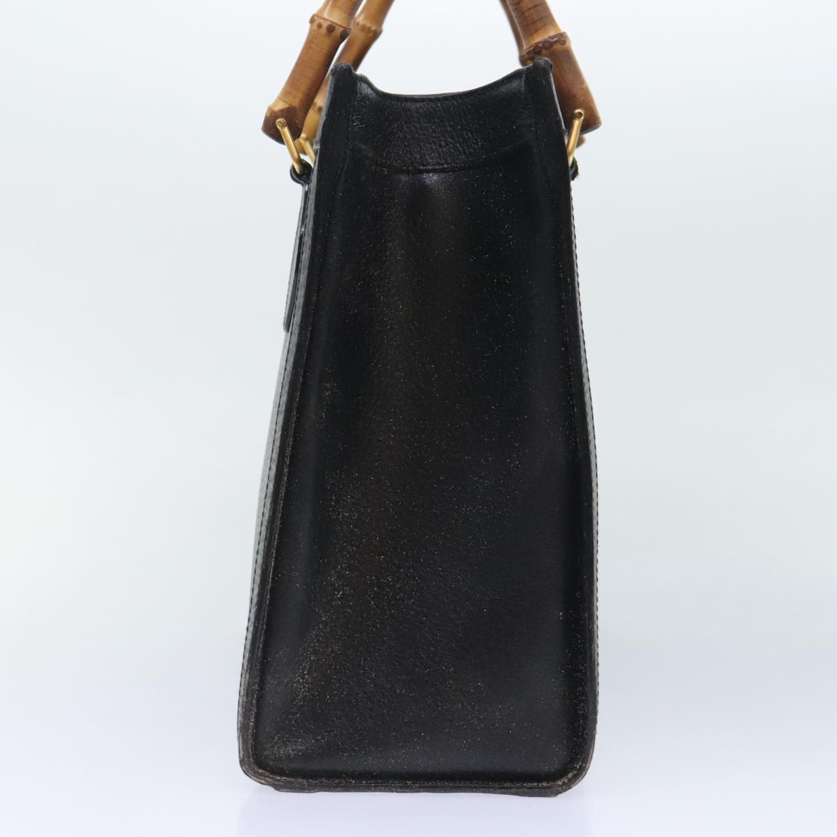 GUCCI Bamboo Hand Bag Leather Black Gold 002 1186 0260 90190
