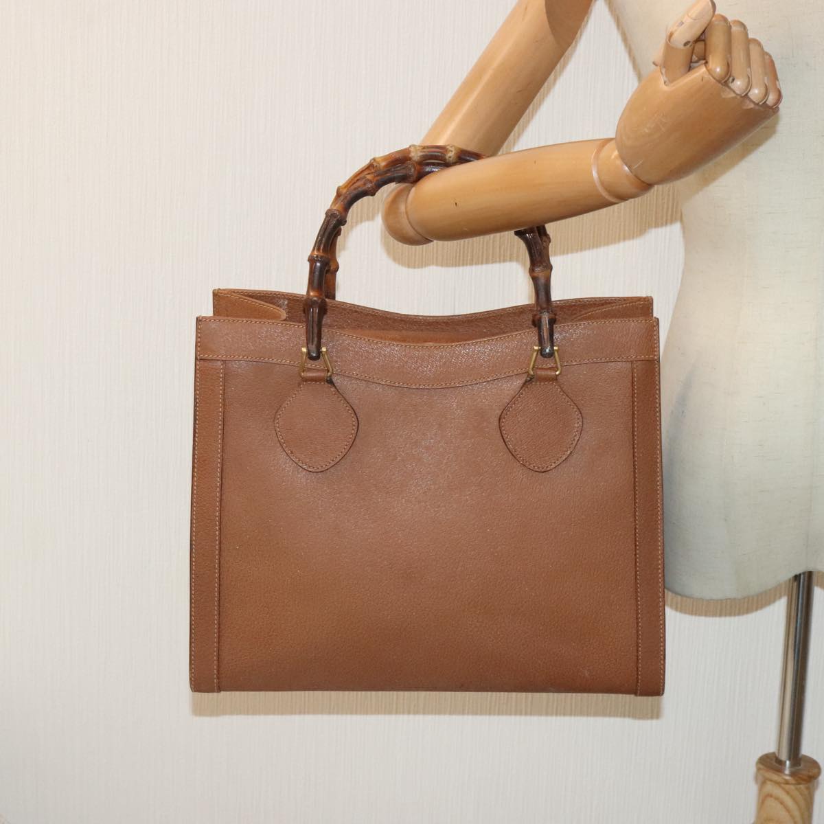 GUCCI Bamboo Hand Bag Leather Brown Gold 002 0260 2615 90191