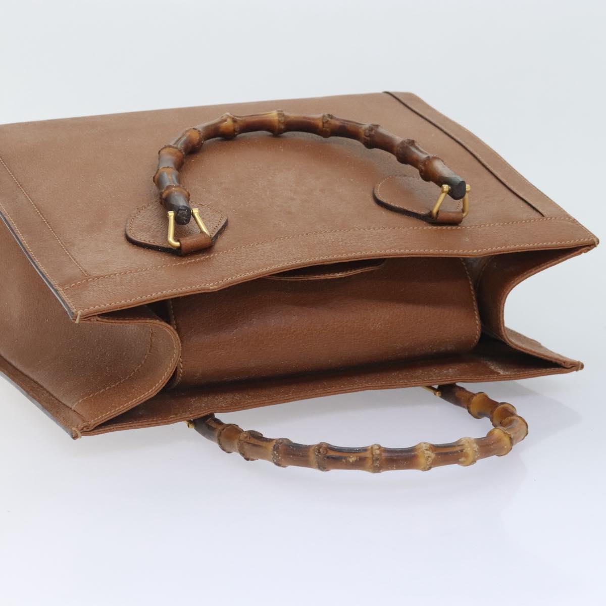 GUCCI Bamboo Hand Bag Leather Brown Gold 002 0260 2615 90191