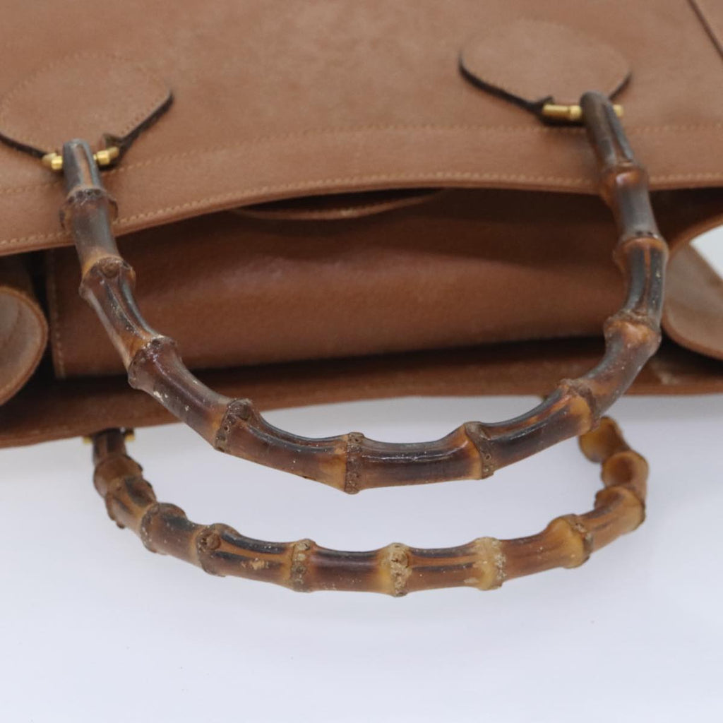 GUCCI Bamboo Hand Bag Leather Brown Gold 002 0260 2615 90191