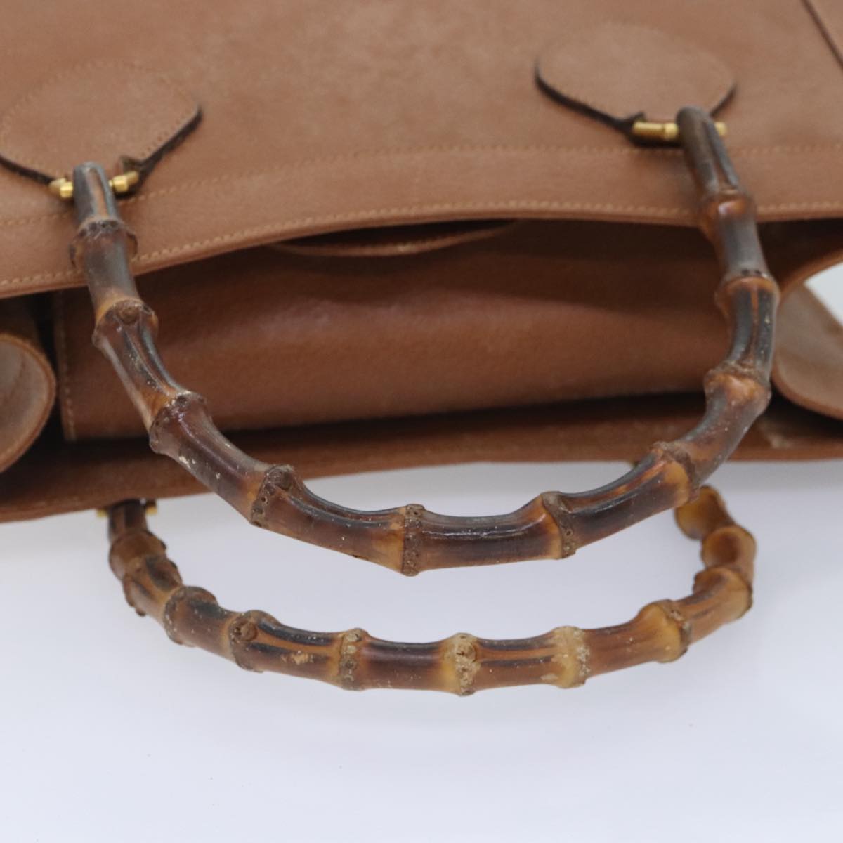 GUCCI Bamboo Hand Bag Leather Brown Gold 002 0260 2615 90191