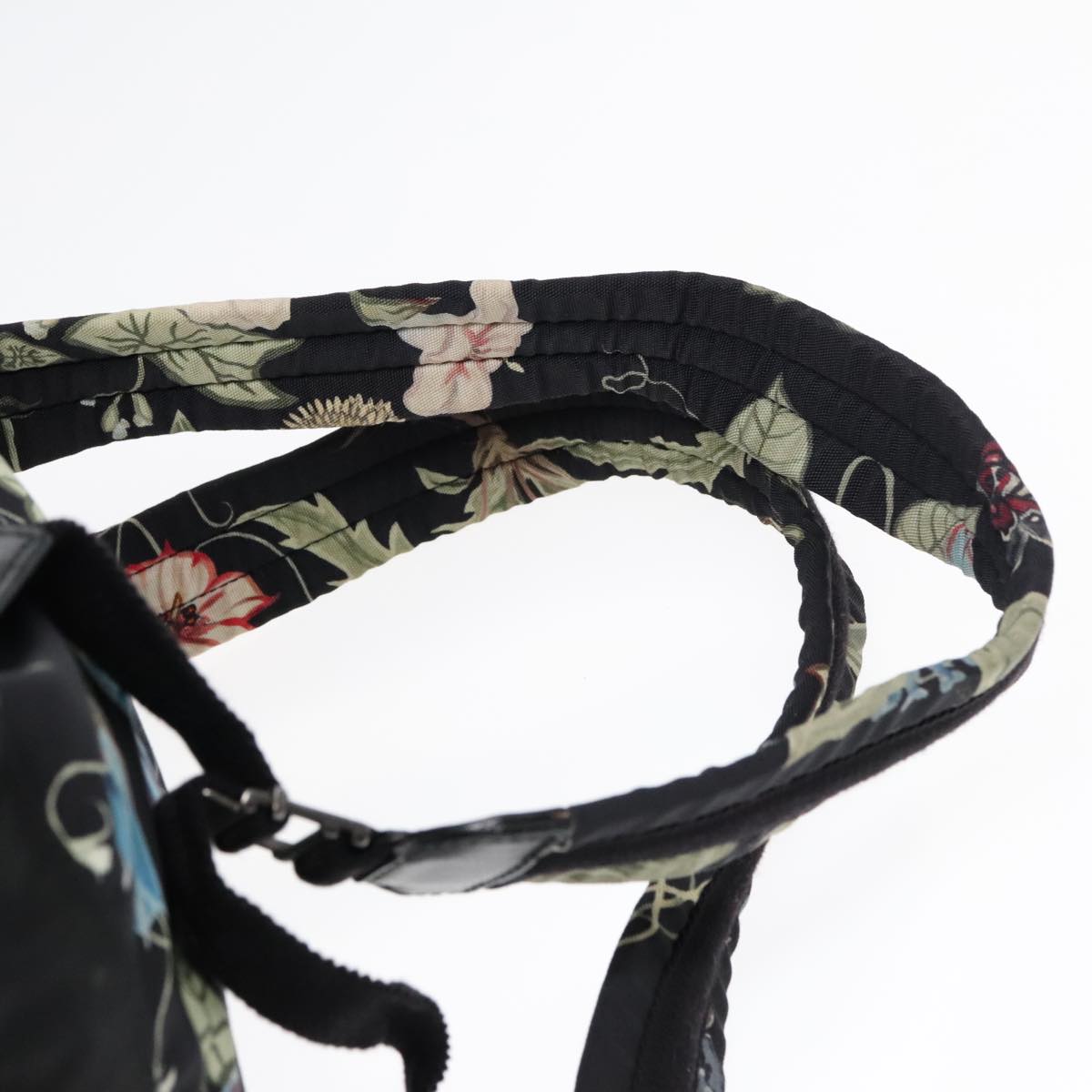GUCCI Flora Backpack Canvas Black Silver 353476 90194