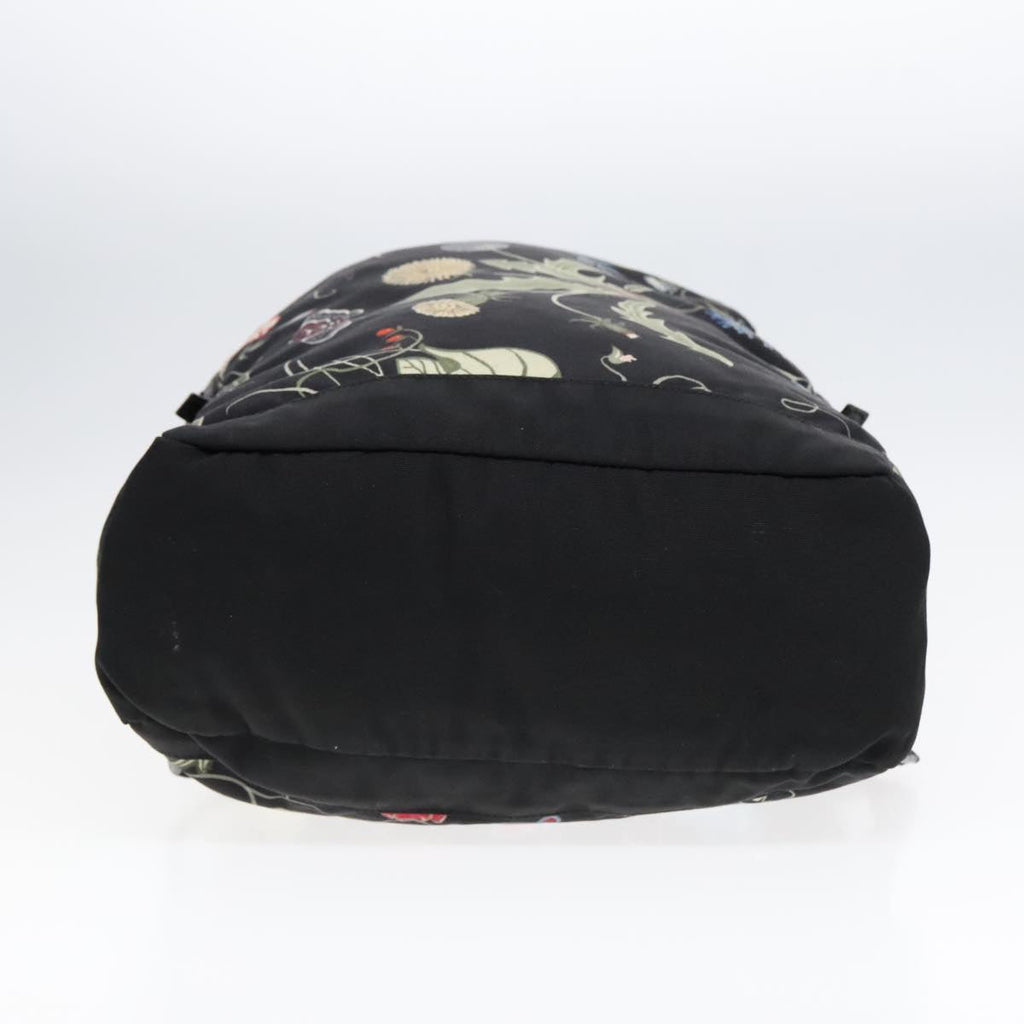 GUCCI Flora Backpack Canvas Black Silver 353476 90194