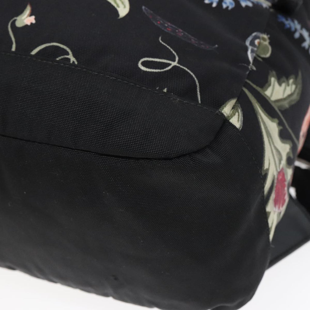 GUCCI Flora Backpack Canvas Black Silver 353476 90194