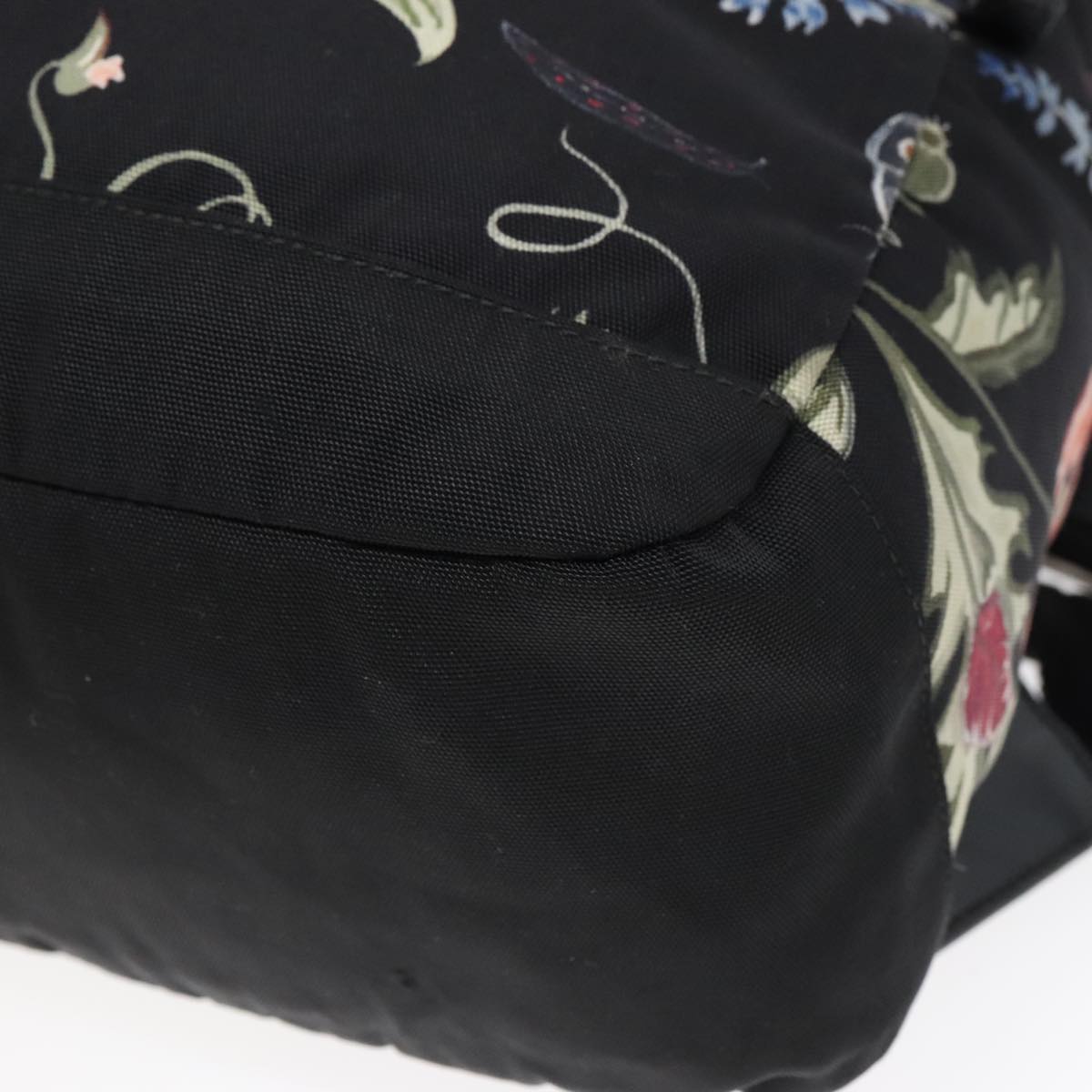 GUCCI Flora Backpack Canvas Black Silver 353476 90194