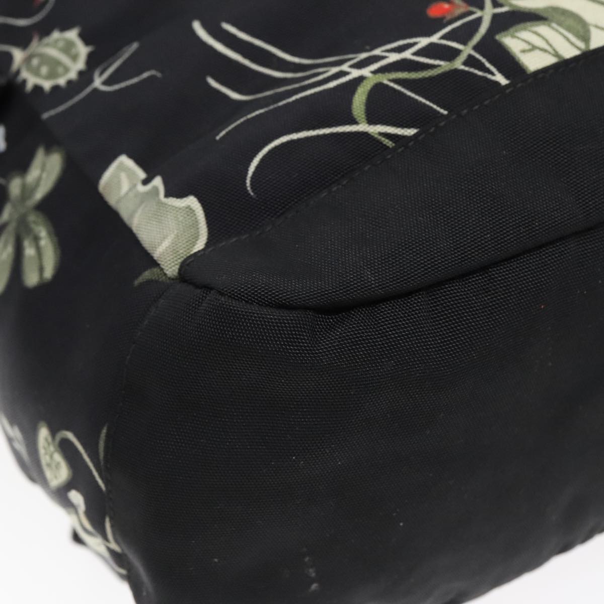 GUCCI Flora Backpack Canvas Black Silver 353476 90194