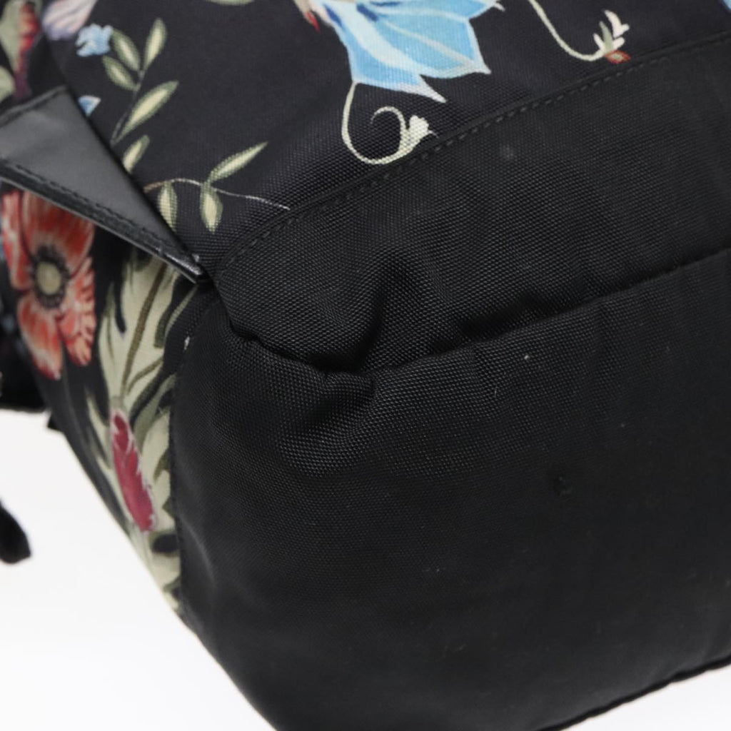 GUCCI Flora Backpack Canvas Black Silver 353476 90194