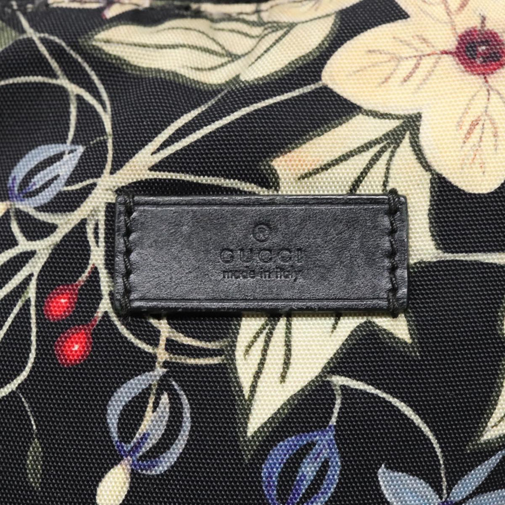 GUCCI Flora Backpack Canvas Black Silver 353476 90194