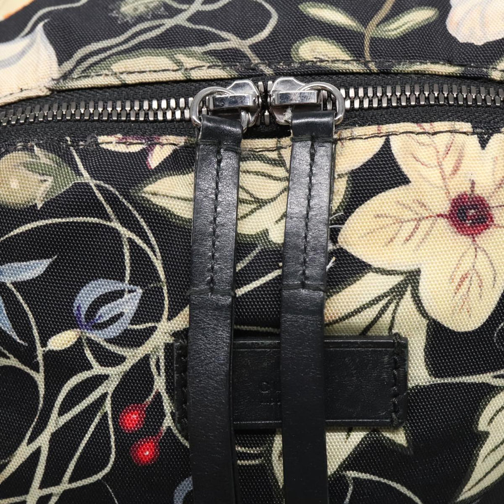 GUCCI Flora Backpack Canvas Black Silver 353476 90194