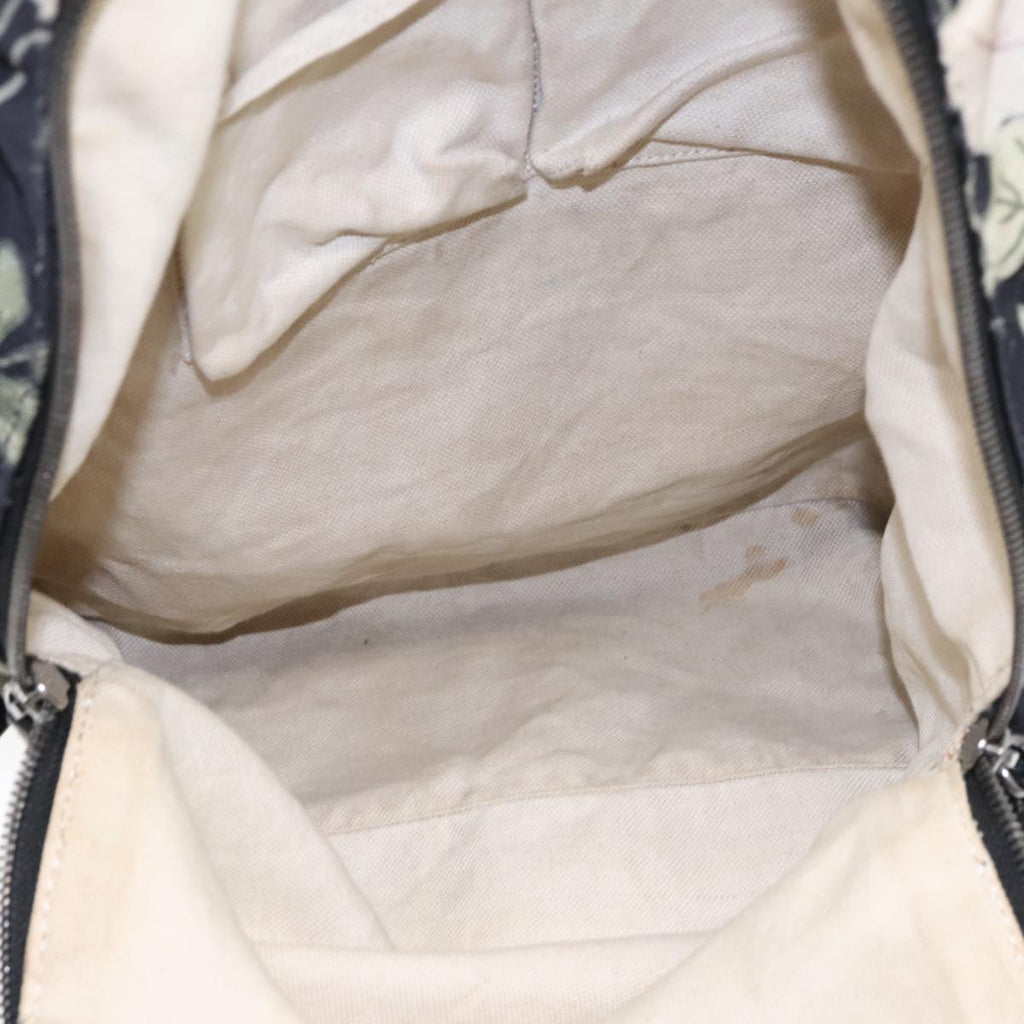GUCCI Flora Backpack Canvas Black Silver 353476 90194
