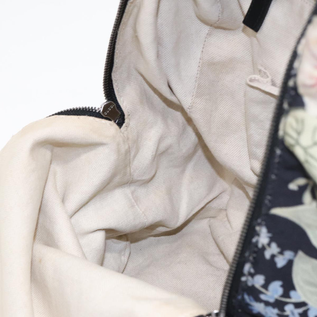 GUCCI Flora Backpack Canvas Black Silver 353476 90194