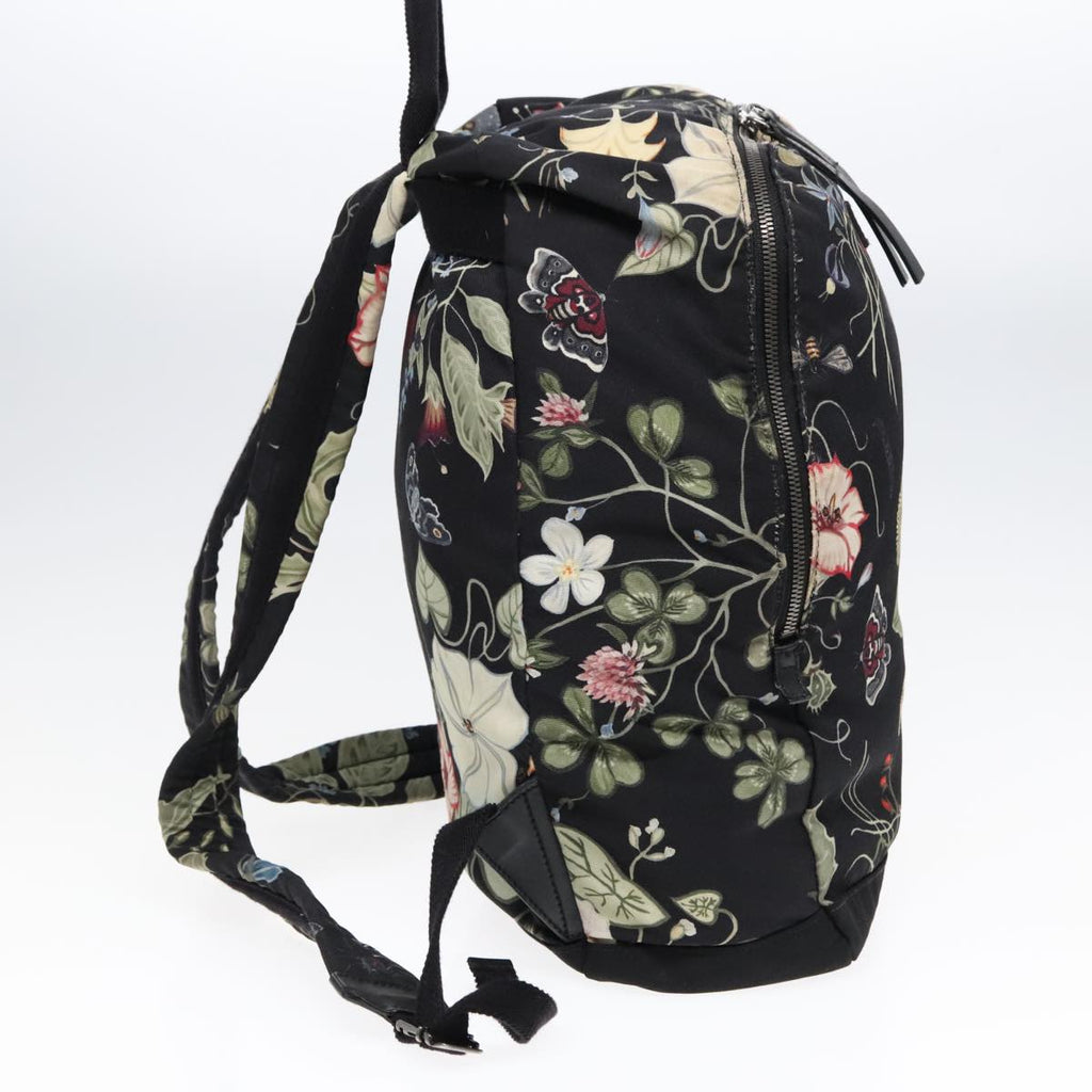 GUCCI Flora Backpack Canvas Black Silver 353476 90194