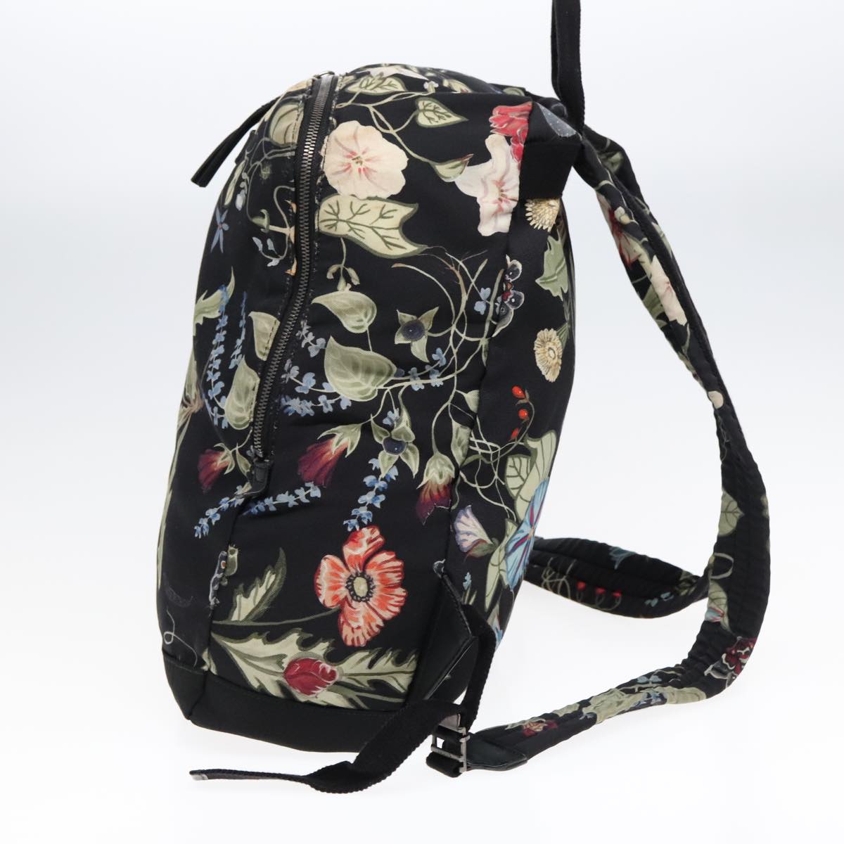 GUCCI Flora Backpack Canvas Black Silver 353476 90194
