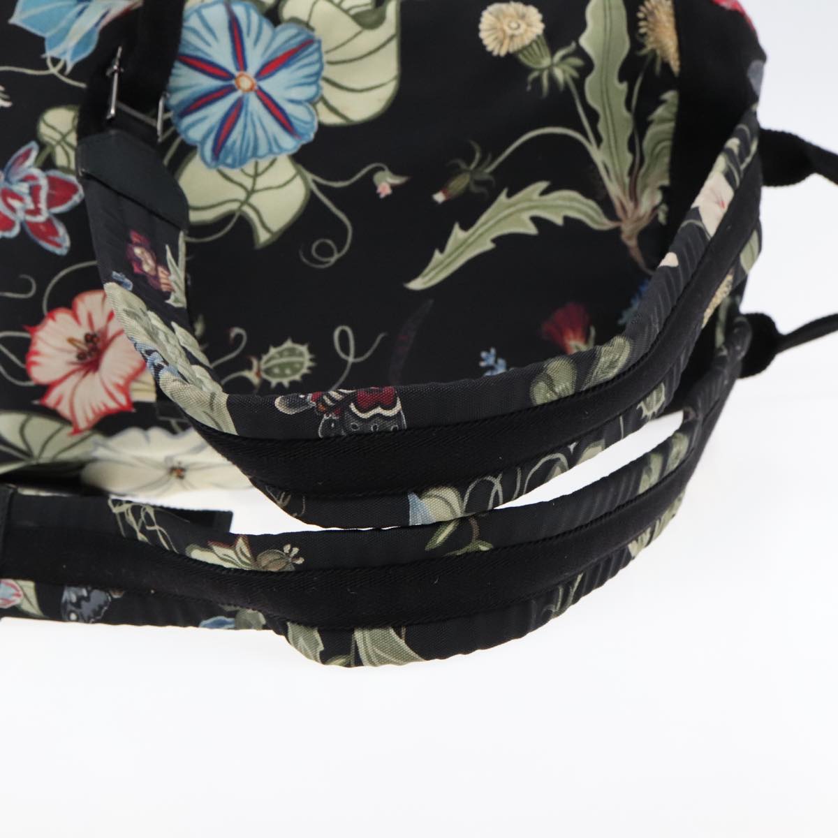 GUCCI Flora Backpack Canvas Black Silver 353476 90194