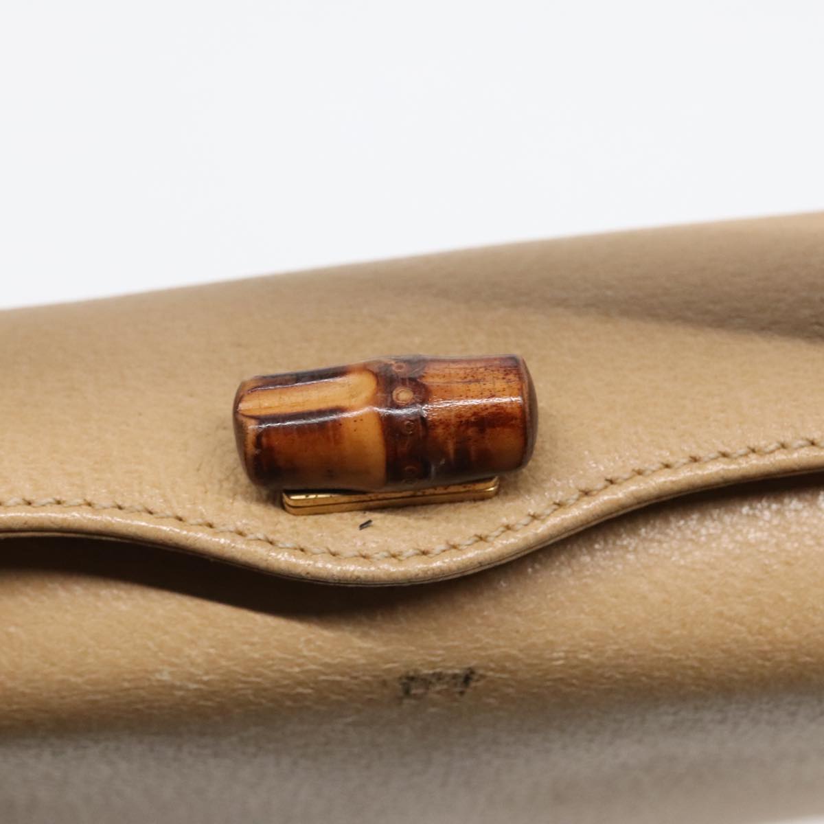 GUCCI Bamboo Hand Bag Leather 2way Beige Gold 000 33 0240 90195
