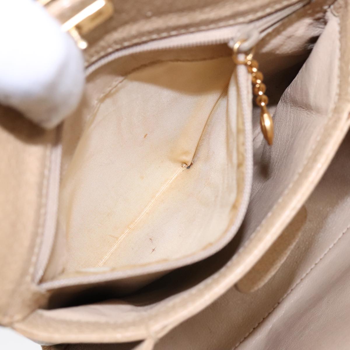 GUCCI Bamboo Hand Bag Leather 2way Beige Gold 000 33 0240 90195