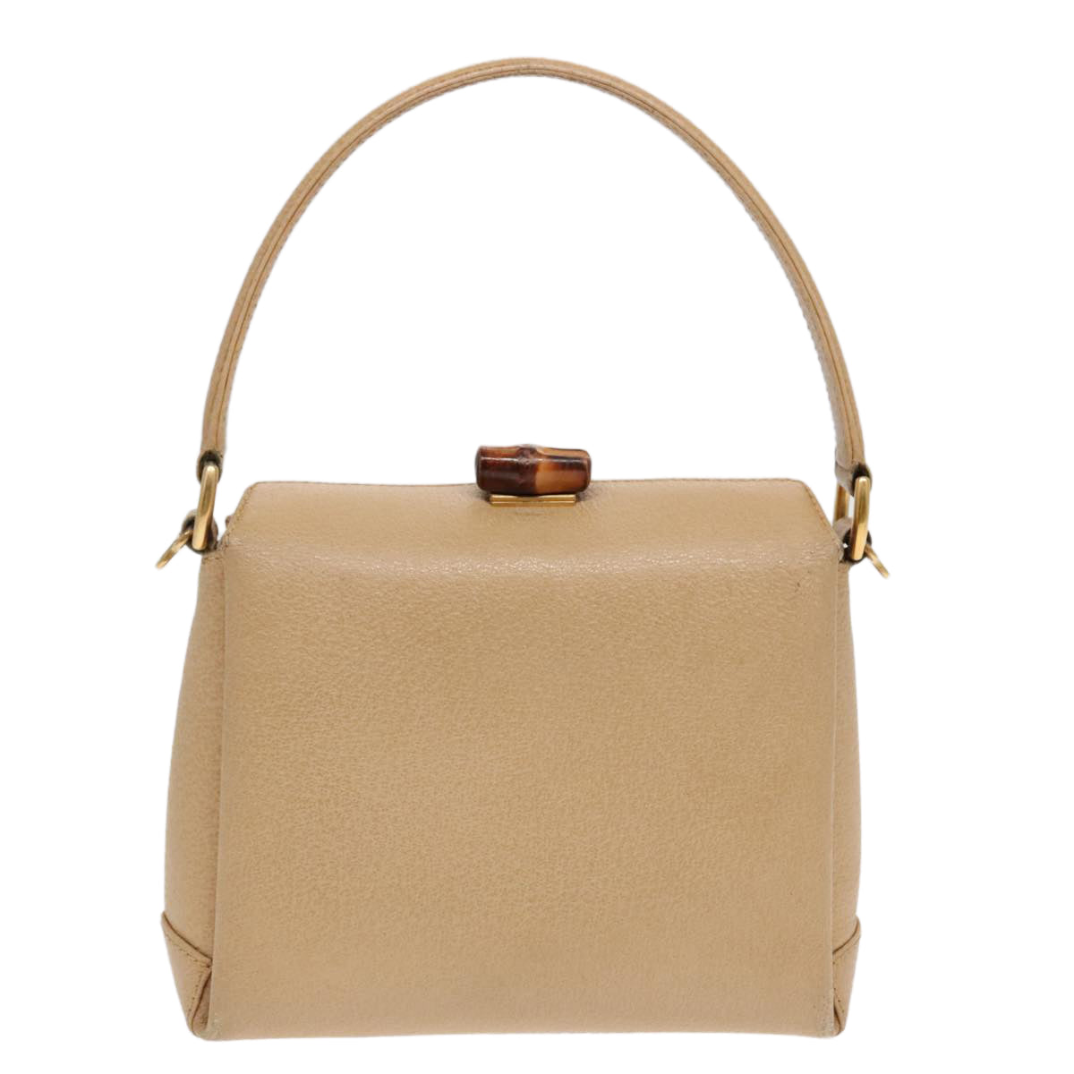 GUCCI Bamboo Hand Bag Leather 2way Beige Gold 000 33 0240 90195