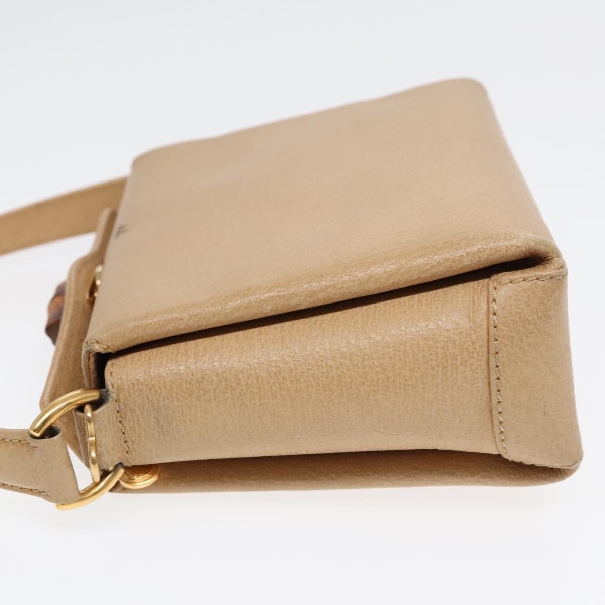 GUCCI Bamboo Hand Bag Leather 2way Beige Gold 000 33 0240 90195