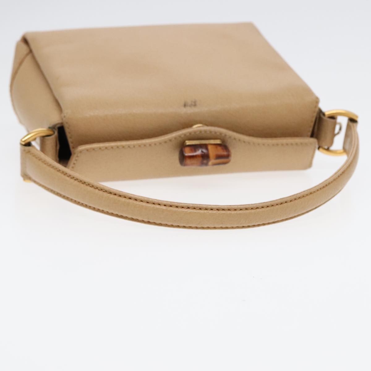 GUCCI Bamboo Hand Bag Leather 2way Beige Gold 000 33 0240 90195