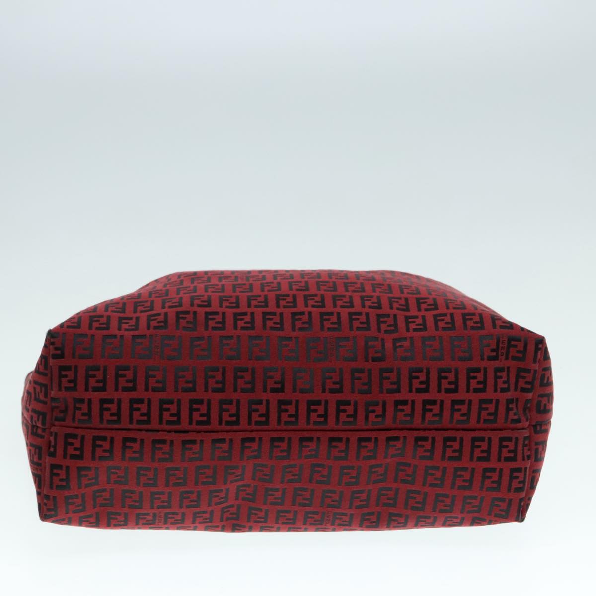 FENDI Zucchino Canvas Tote Bag Red Black Silver 90199