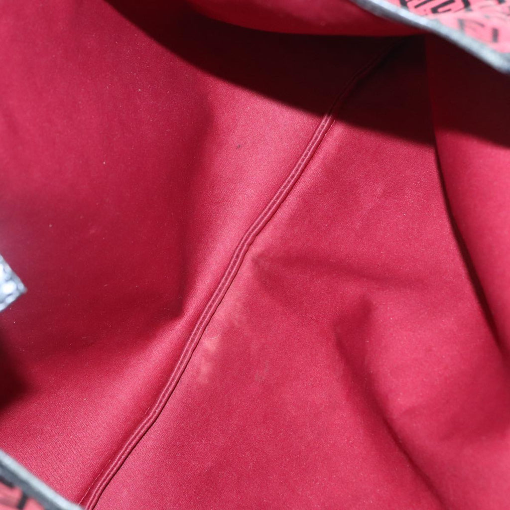 FENDI Zucchino Canvas Tote Bag Red Black Silver 90199