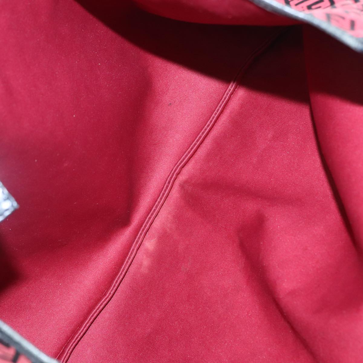 FENDI Zucchino Canvas Tote Bag Red Black Silver 90199