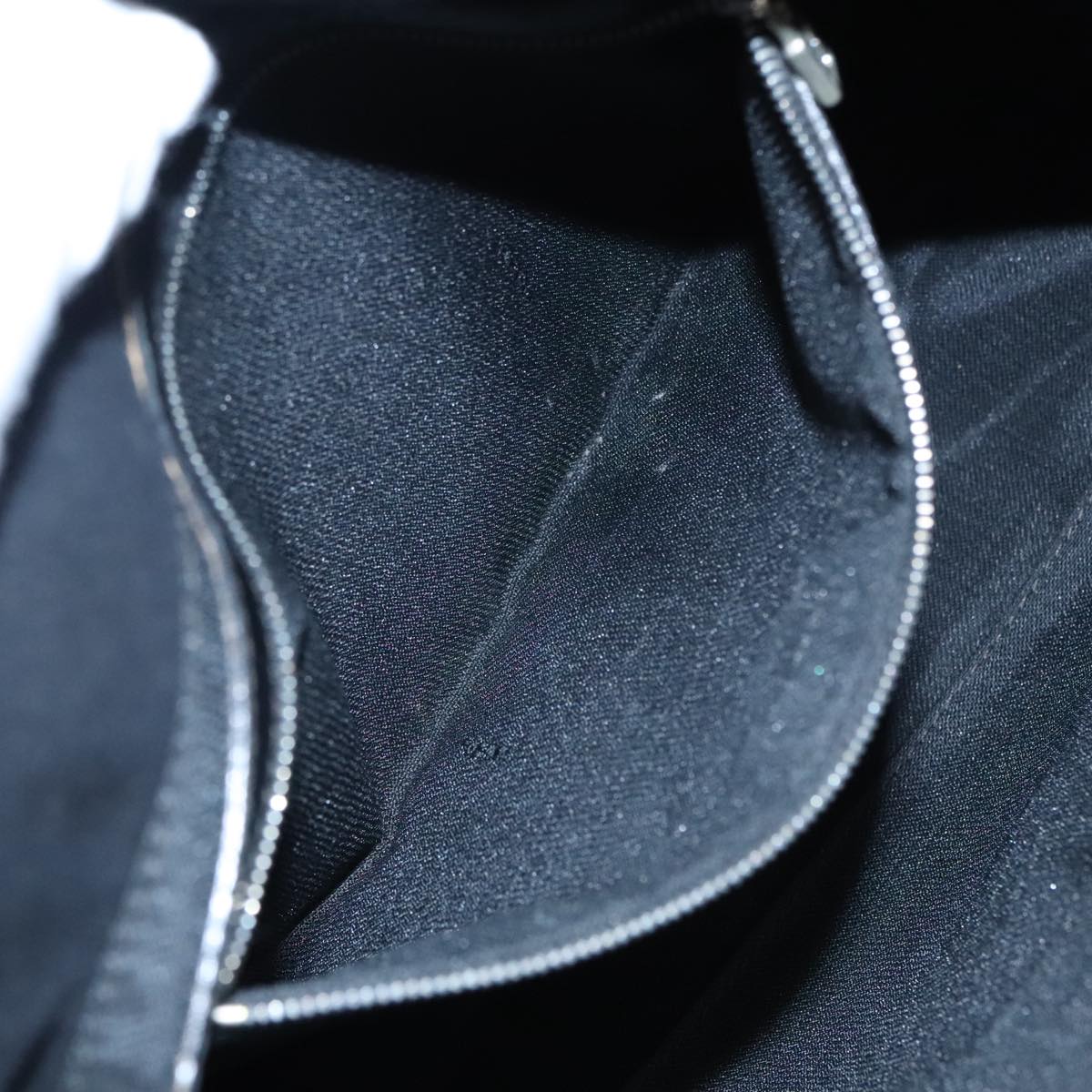 FENDI Hand Bag Suede Leather Black Silver 90200